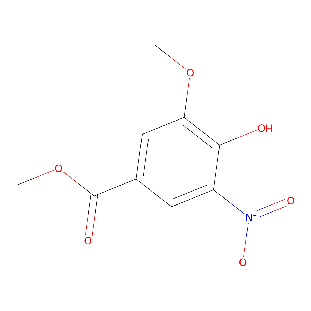 Methyl 4-hydroxy-3-methoxy-5-nitrobenzoate molecular structure, CAS 42590-00-1