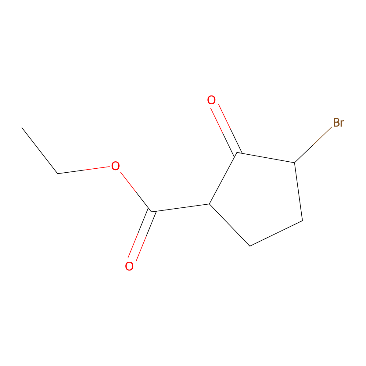 Ethyl 3-bromo-2-oxocyclopentanecarboxylate molecular structure, CAS 42593-13-5