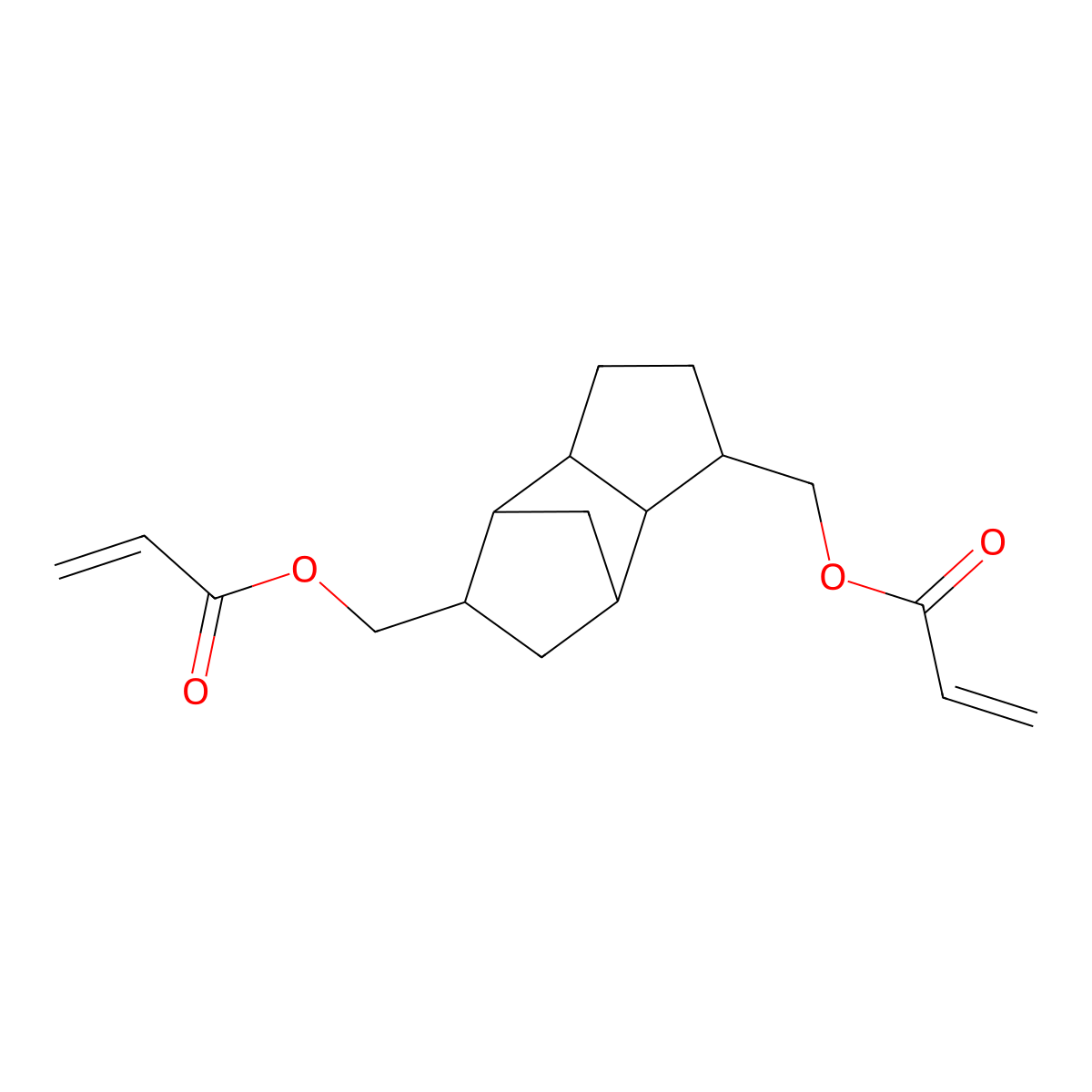 Tricyclodecanedimethanol diacrylate molecular structure, CAS 42594-17-2