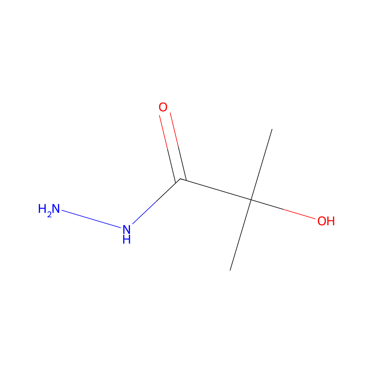 2-Hydroxy-2-methylpropanehydrazide molecular structure, CAS 42596-46-3