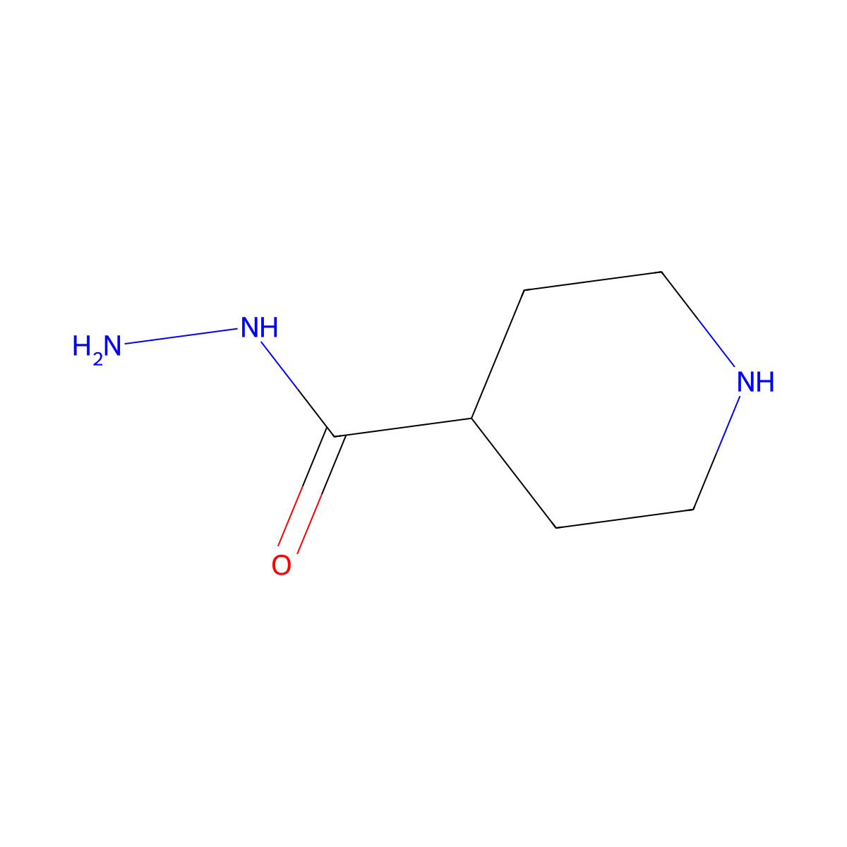 Piperidine-4-carbohydrazide molecular structure, CAS 42596-58-7