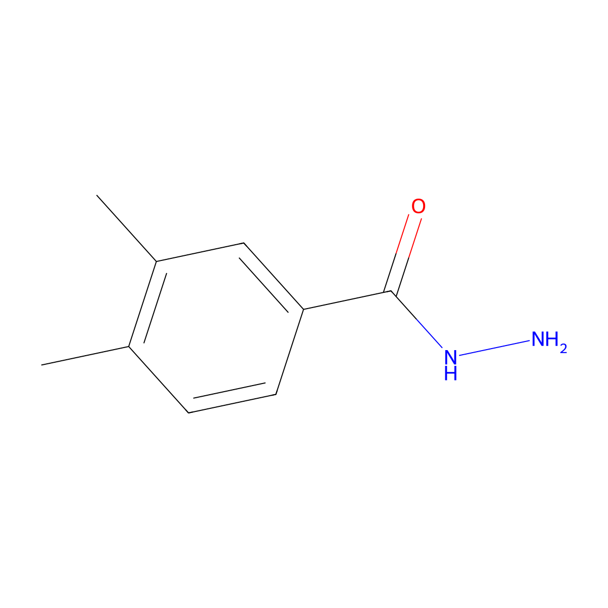 3,4-Dimethylbenzohydrazide molecular structure, CAS 42596-61-2