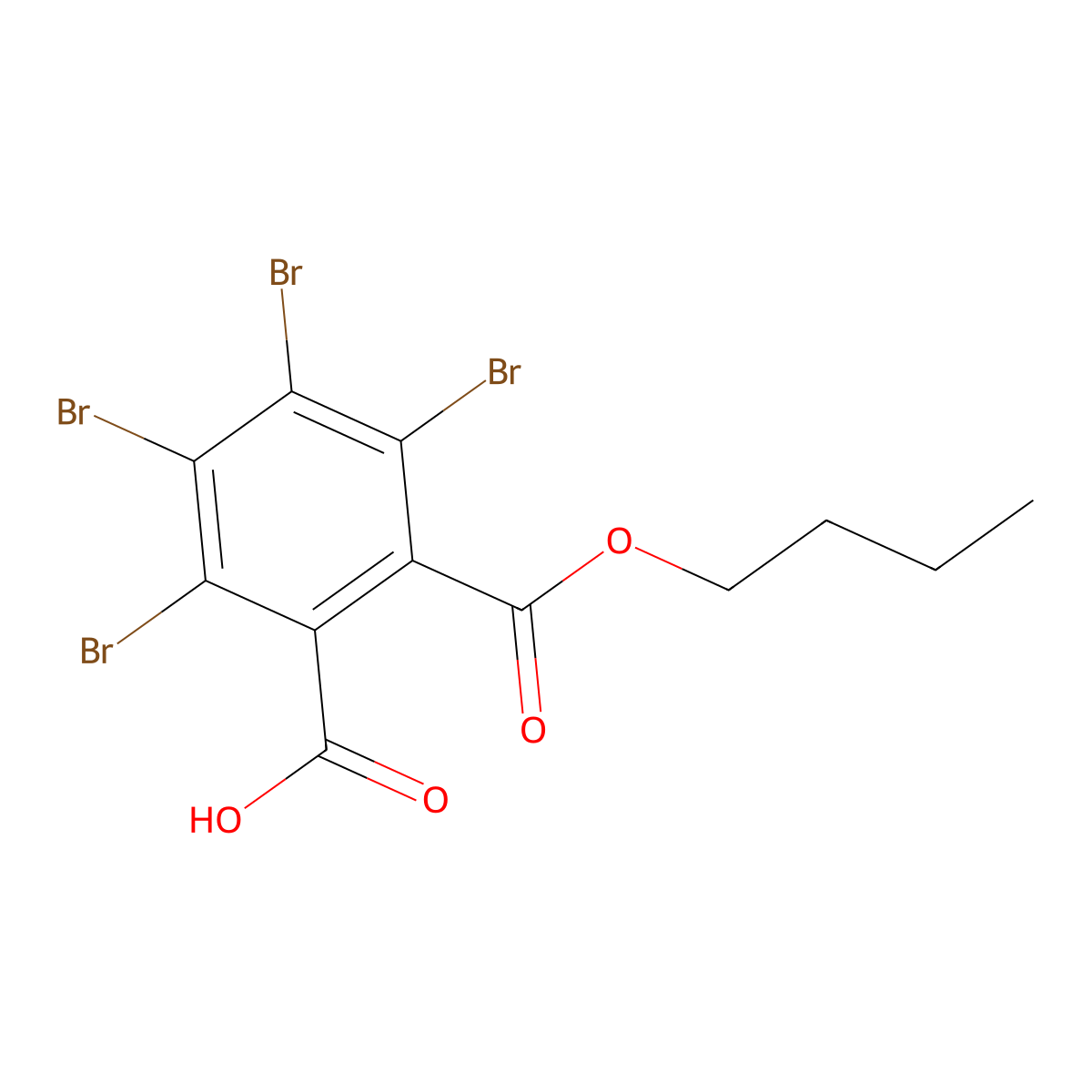 1,2-Benzenedicarboxylic acid, 3,4,5,6-tetrabromo-, 1-butyl ester molecular structure, CAS 42597-49-9