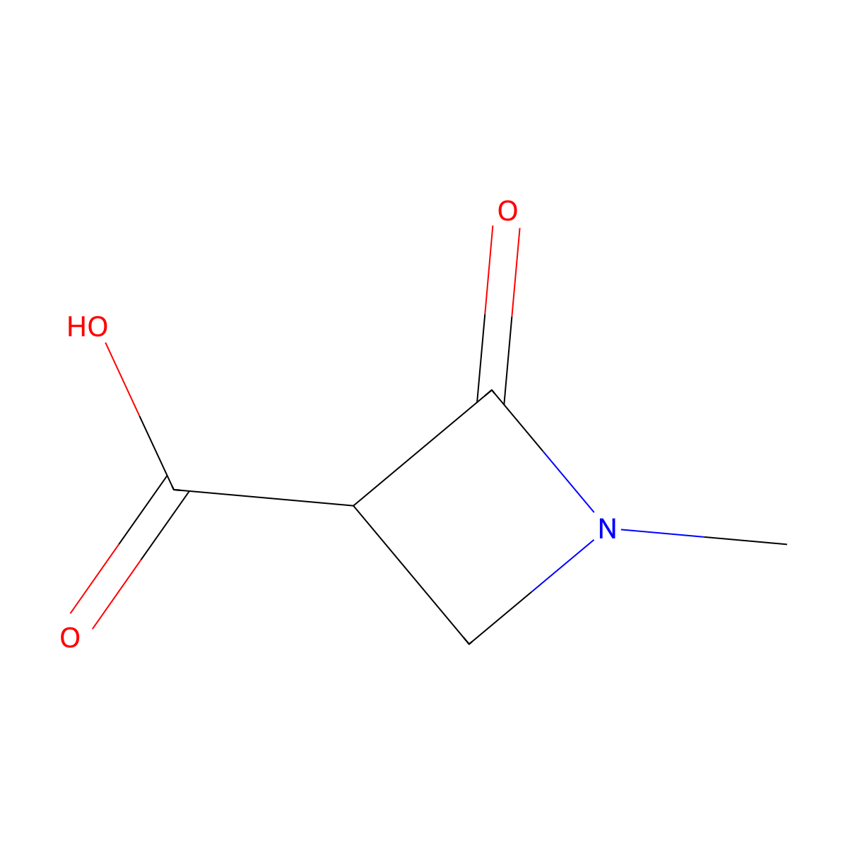1-Methyl-2-oxoazetidine-3-carboxylic acid molecular structure, CAS 42599-27-9