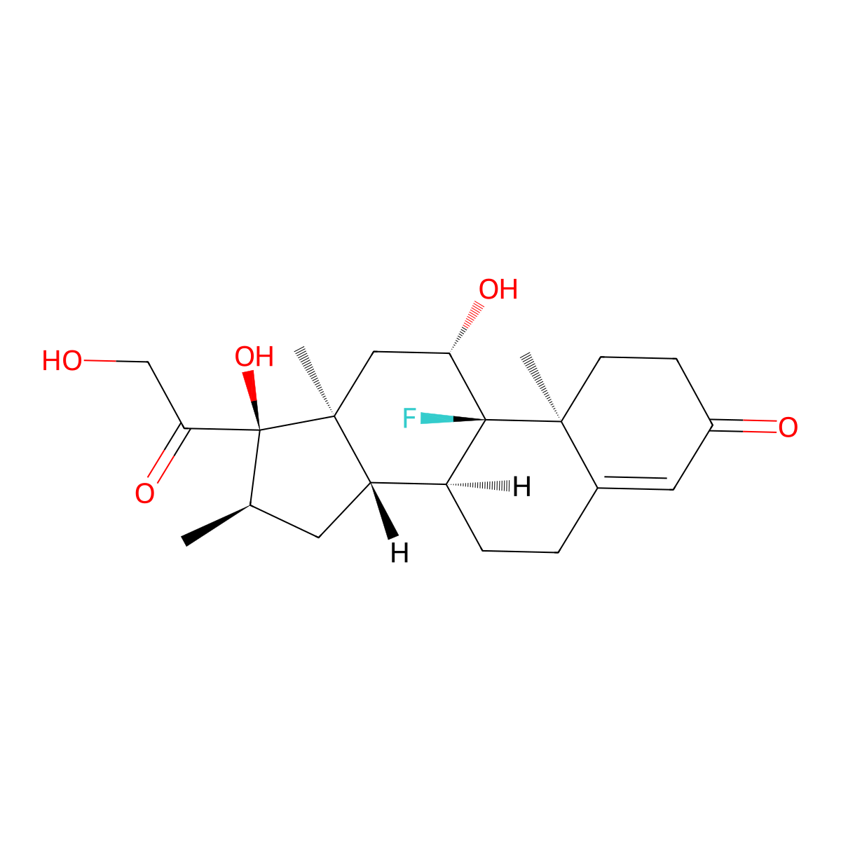 9-Fluoro-11beta,17,21-trihydroxy-16alpha-methylpregn-4-ene-3,20-dione molecular structure, CAS 426-17-5