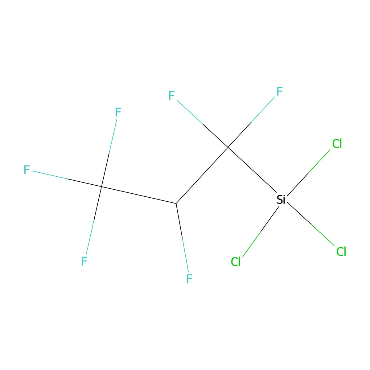 Trichloro(1,1,2,3,3,3-hexafluoropropyl)silane molecular structure, CAS 426-50-6