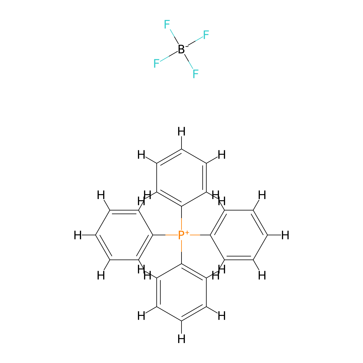 Tetraphenylphosphonium tetrafluoroborate molecular structure, CAS 426-79-9