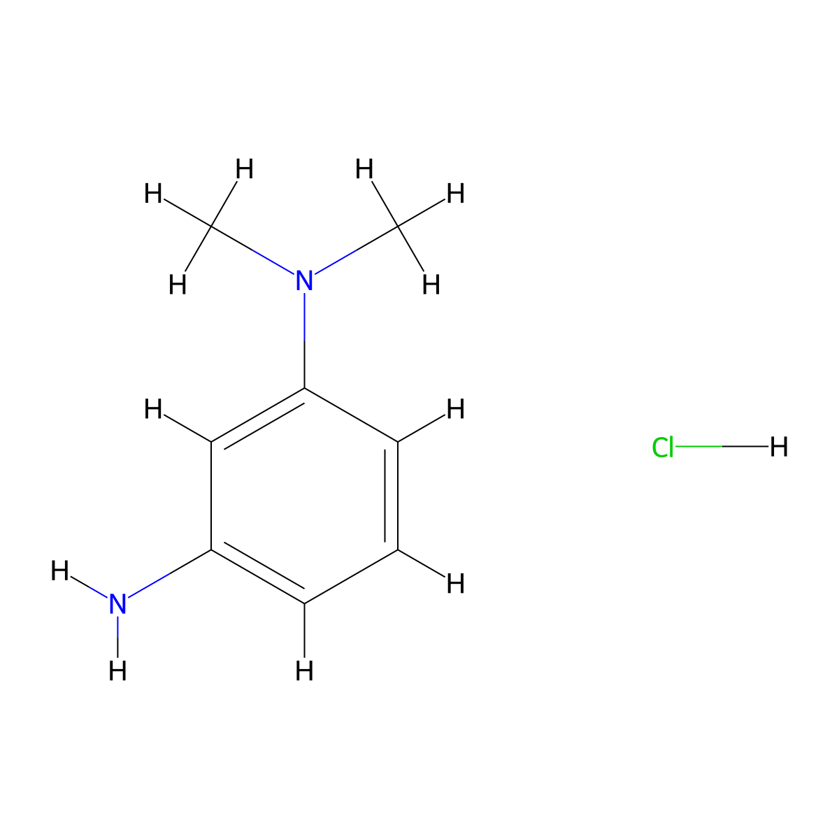 N~1~,N~1~-Dimethylbenzene-1,3-diamine--hydrogen chloride (1/1) molecular structure, CAS 42600-09-9