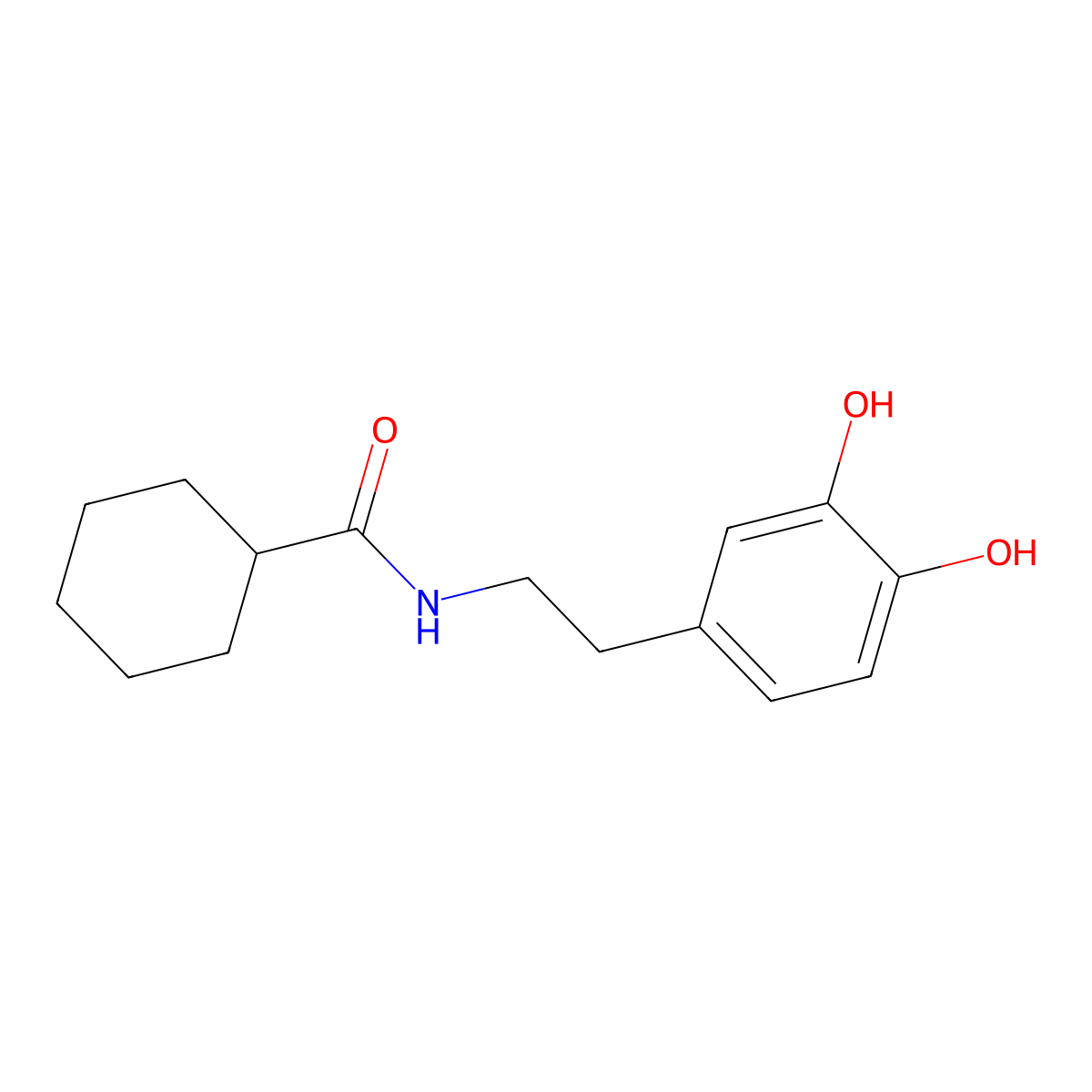 N-Cyclohexanoyl dopamine molecular structure, CAS 42600-76-0