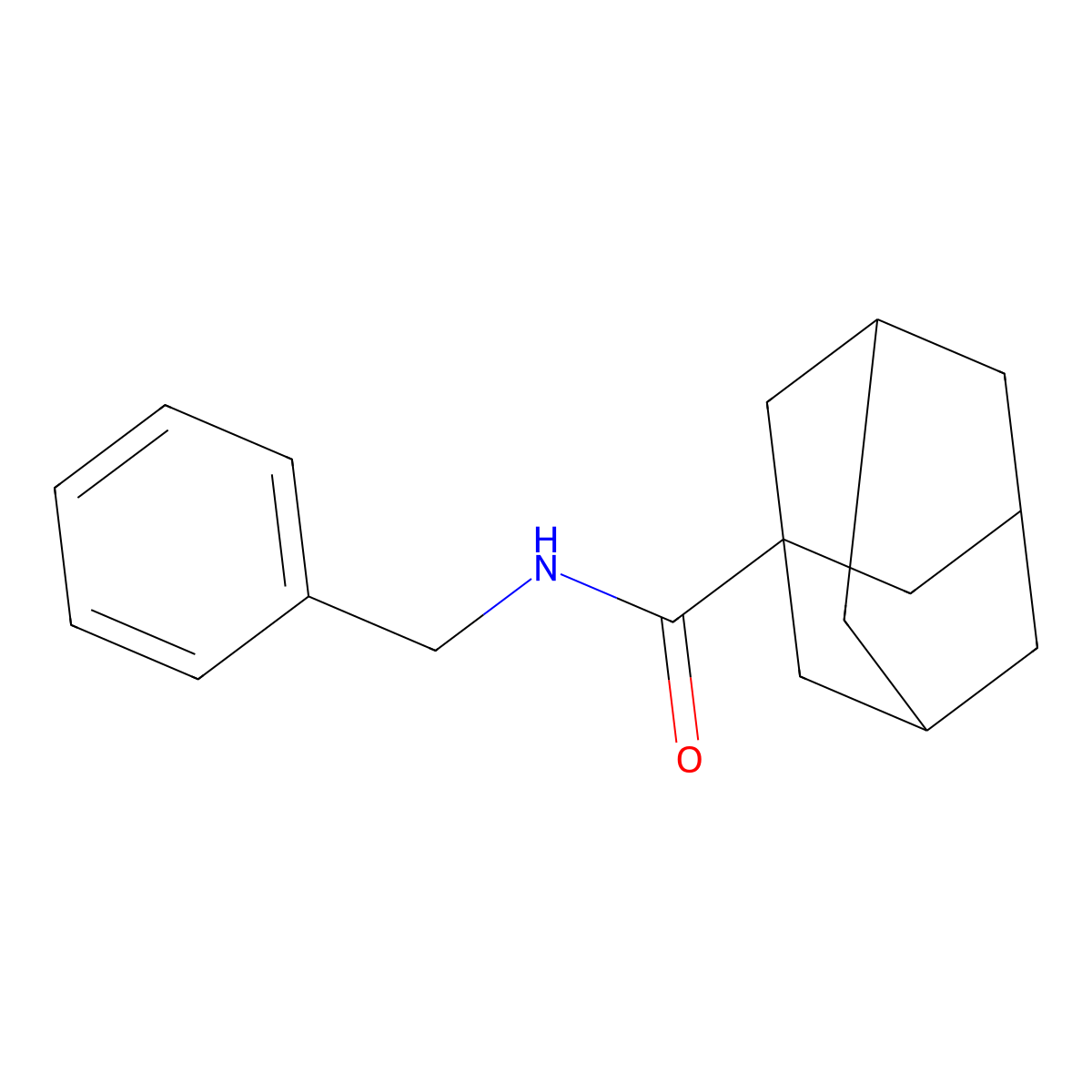 N-benzyladamantane-1-carboxamide molecular structure, CAS 42600-79-3