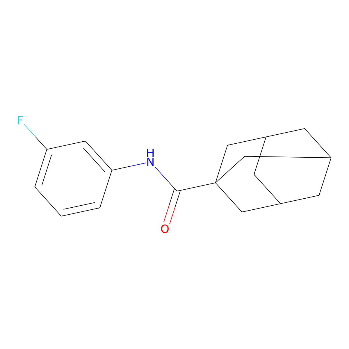N-(3-fluorophenyl)adamantane-1-carboxamide molecular structure, CAS 42600-81-7