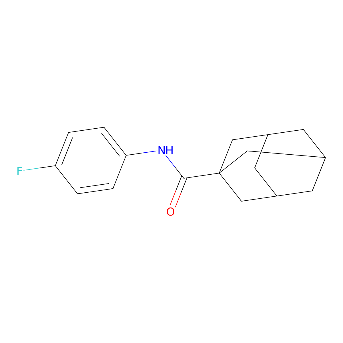 N-(4-fluorophenyl)adamantane-1-carboxamide molecular structure, CAS 42600-82-8