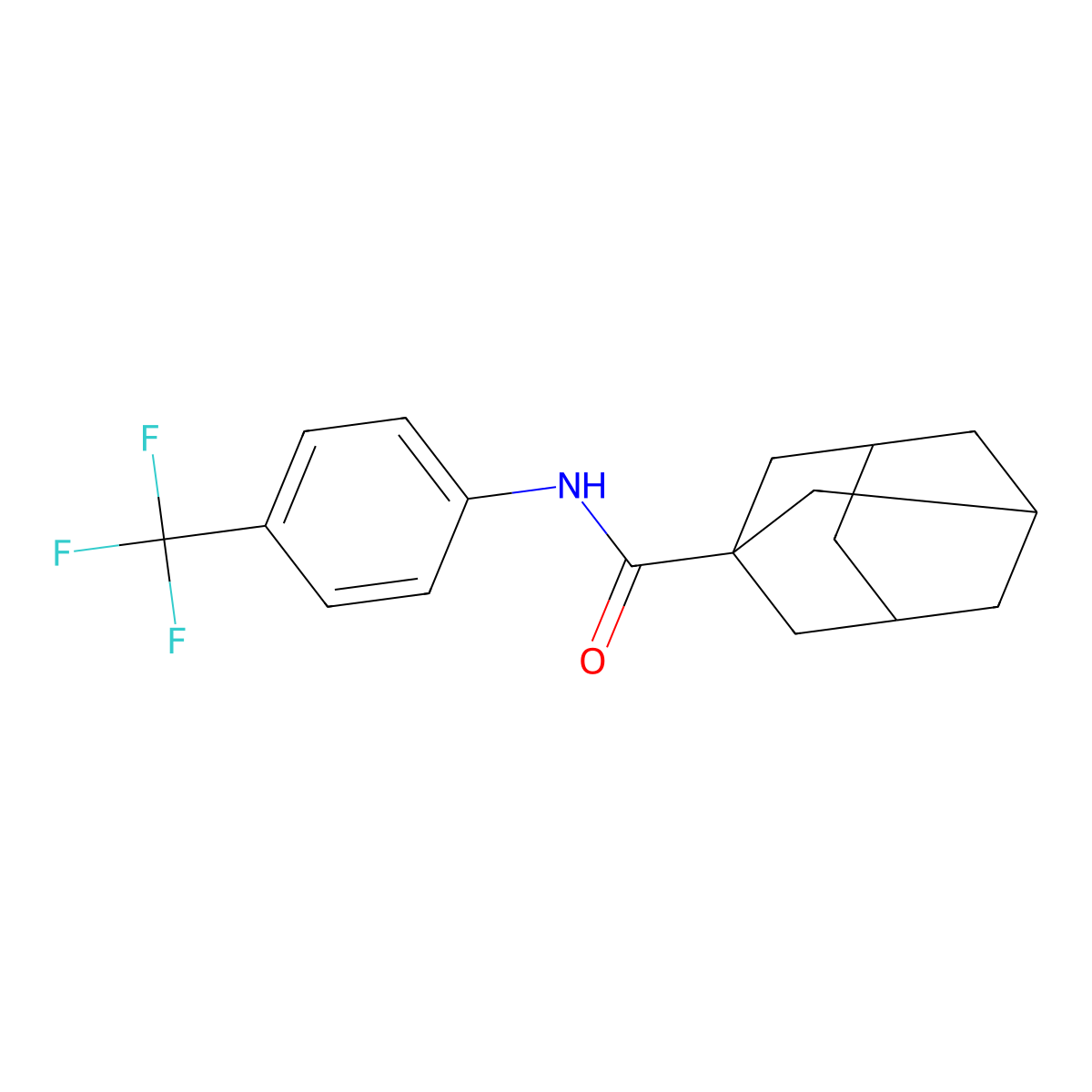 N-[4-(trifluoromethyl)phenyl]adamantane-1-carboxamide molecular structure, CAS 42600-85-1