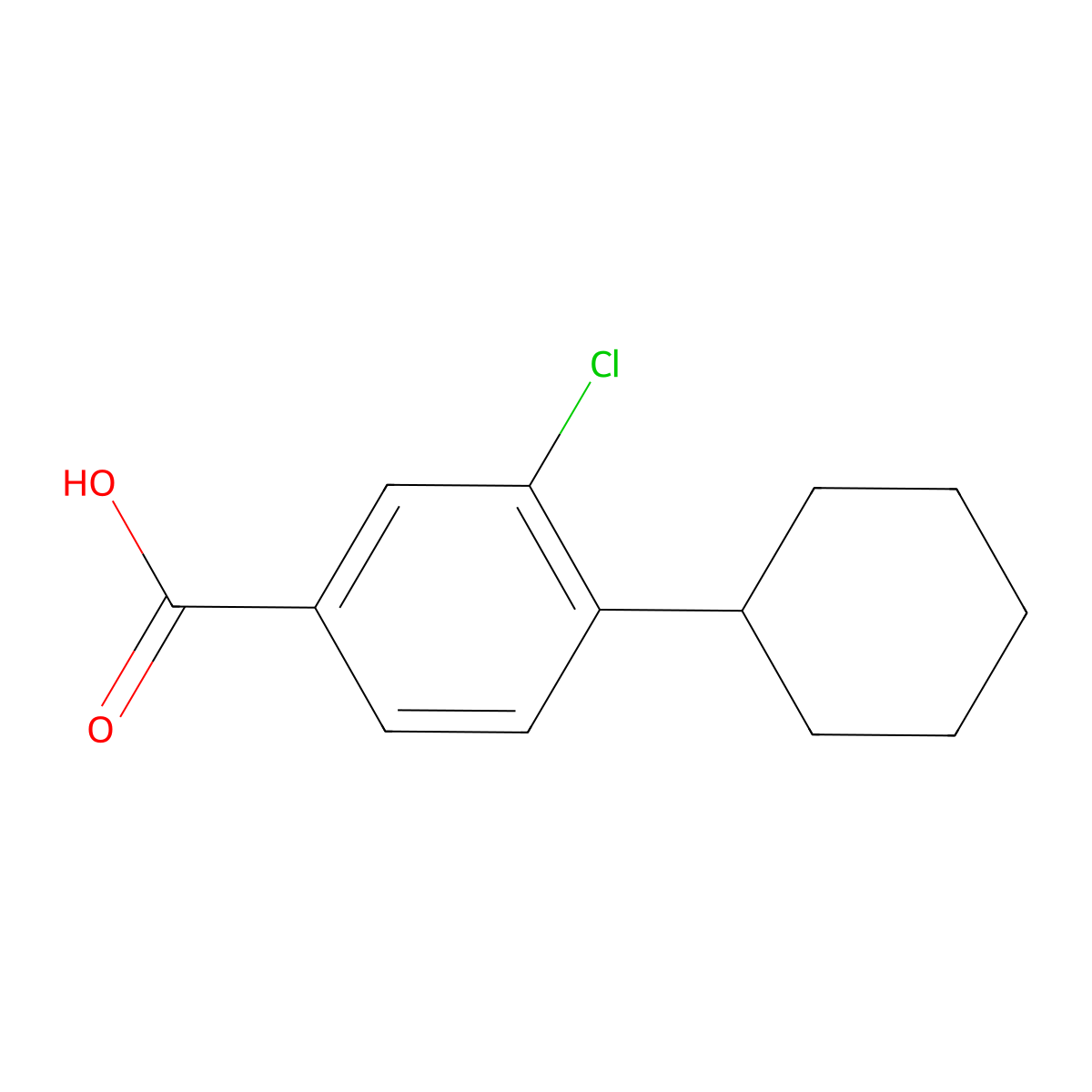 3-Chloro-4-cyclohexylbenzoic acid molecular structure, CAS 42601-80-9