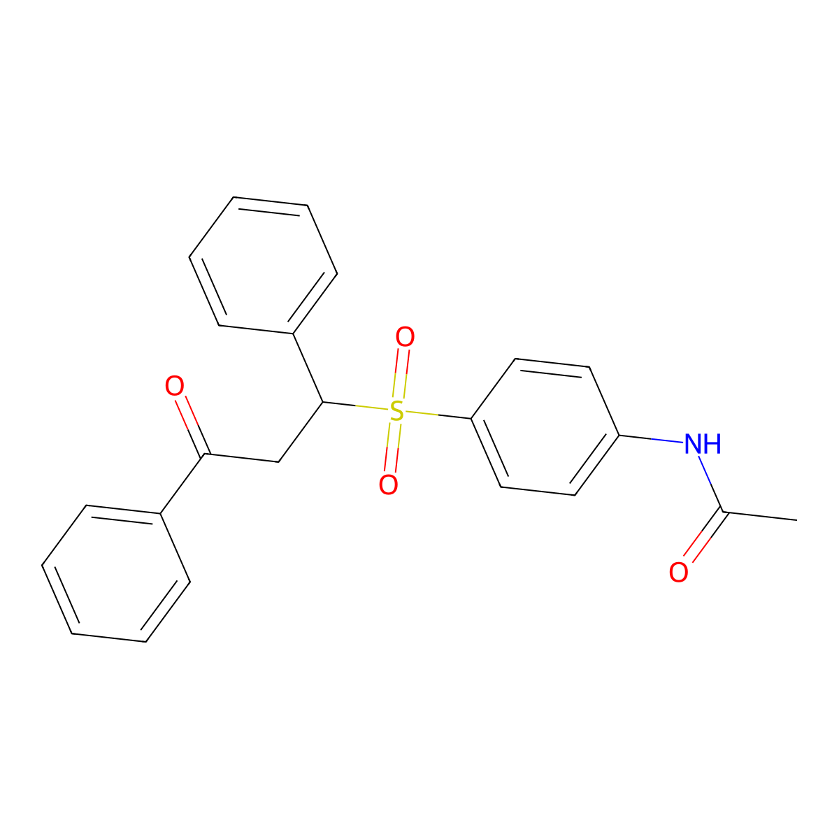 p-(alpha-Phenacylbenzylsulfonyl)acetanilide molecular structure, CAS 42604-88-6