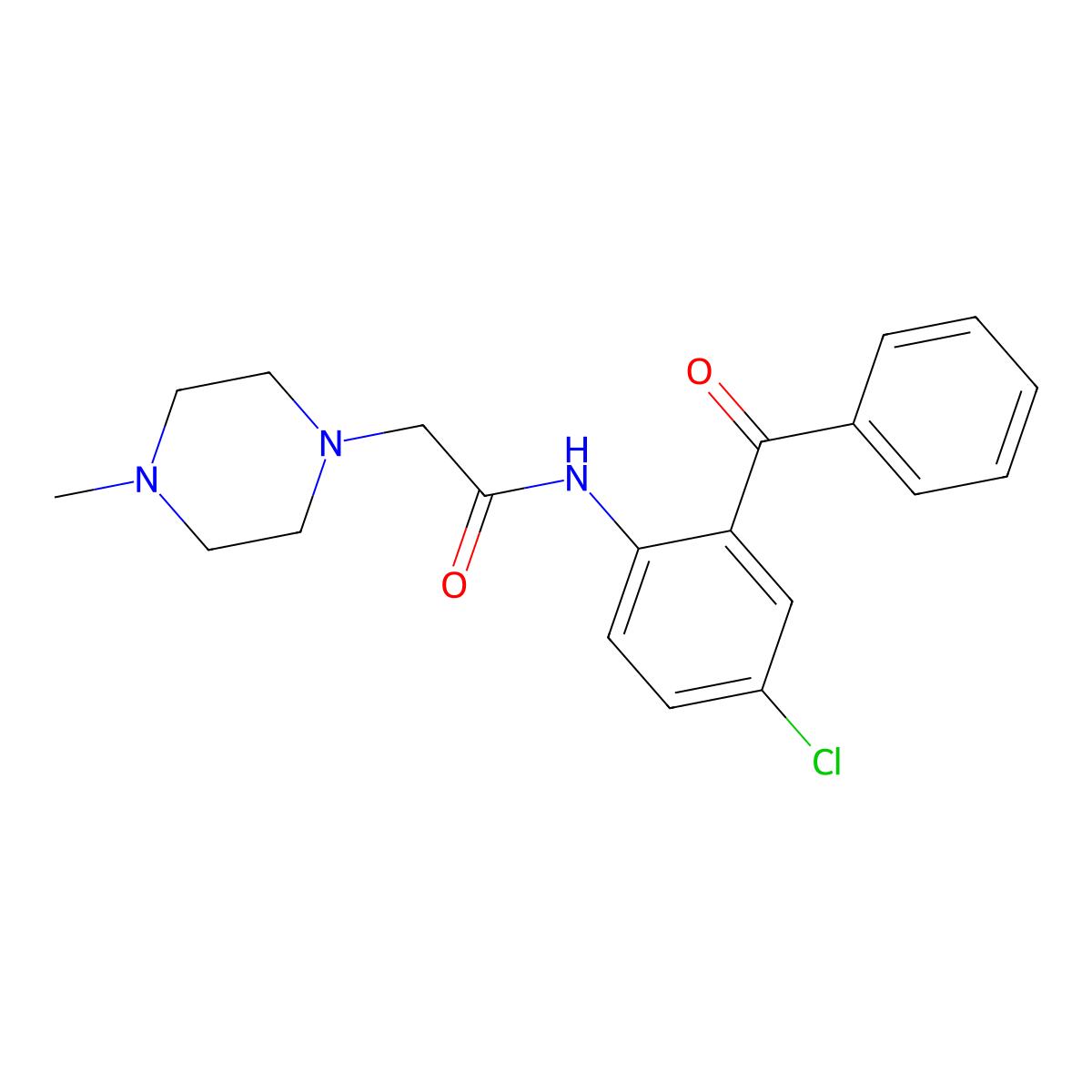 N-(2-benzoyl-4-chlorophenyl)-2-(4-methylpiperazin-1-yl)acetamide molecular structure, CAS 42605-11-8