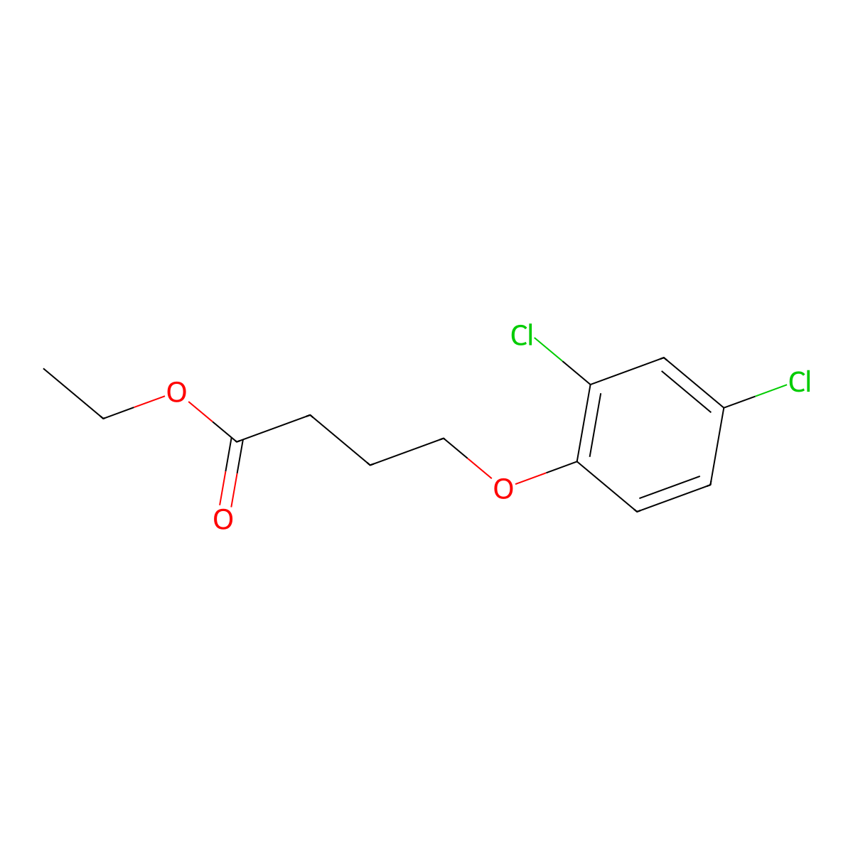 Ethyl 4-(2,4-dichloro-phenoxy)butanoate molecular structure, CAS 42609-41-6