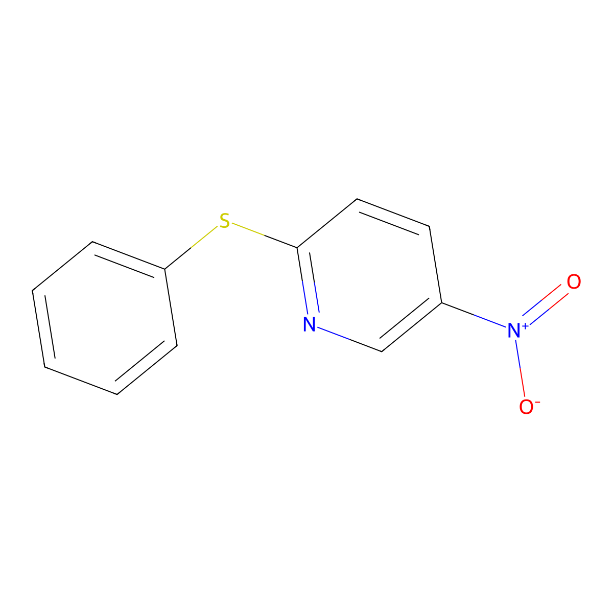 5-Nitro-2-phenylsulfanylpyridine molecular structure, CAS 4262-10-6