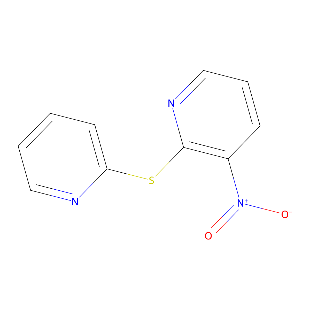 3-Nitro-2-(pyridin-2-ylthio)pyridine molecular structure, CAS 4262-11-7