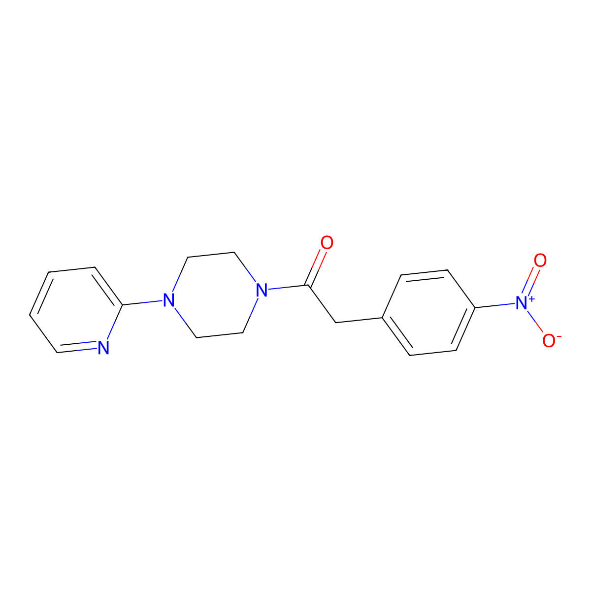 2-(4-Nitrophenyl)-1-(4-pyridin-2-ylpiperazin-1-yl)ethanone molecular structure, CAS 426213-99-2