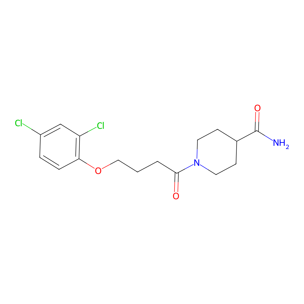 1-[4-(2,4-Dichlorophenoxy)butanoyl]piperidine-4-carboxamide molecular structure, CAS 426214-11-1