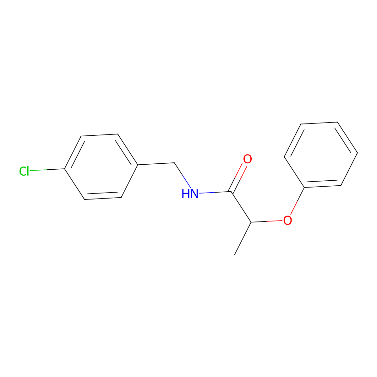 N-[(4-chlorophenyl)methyl]-2-phenoxypropanamide molecular structure, CAS 426214-14-4