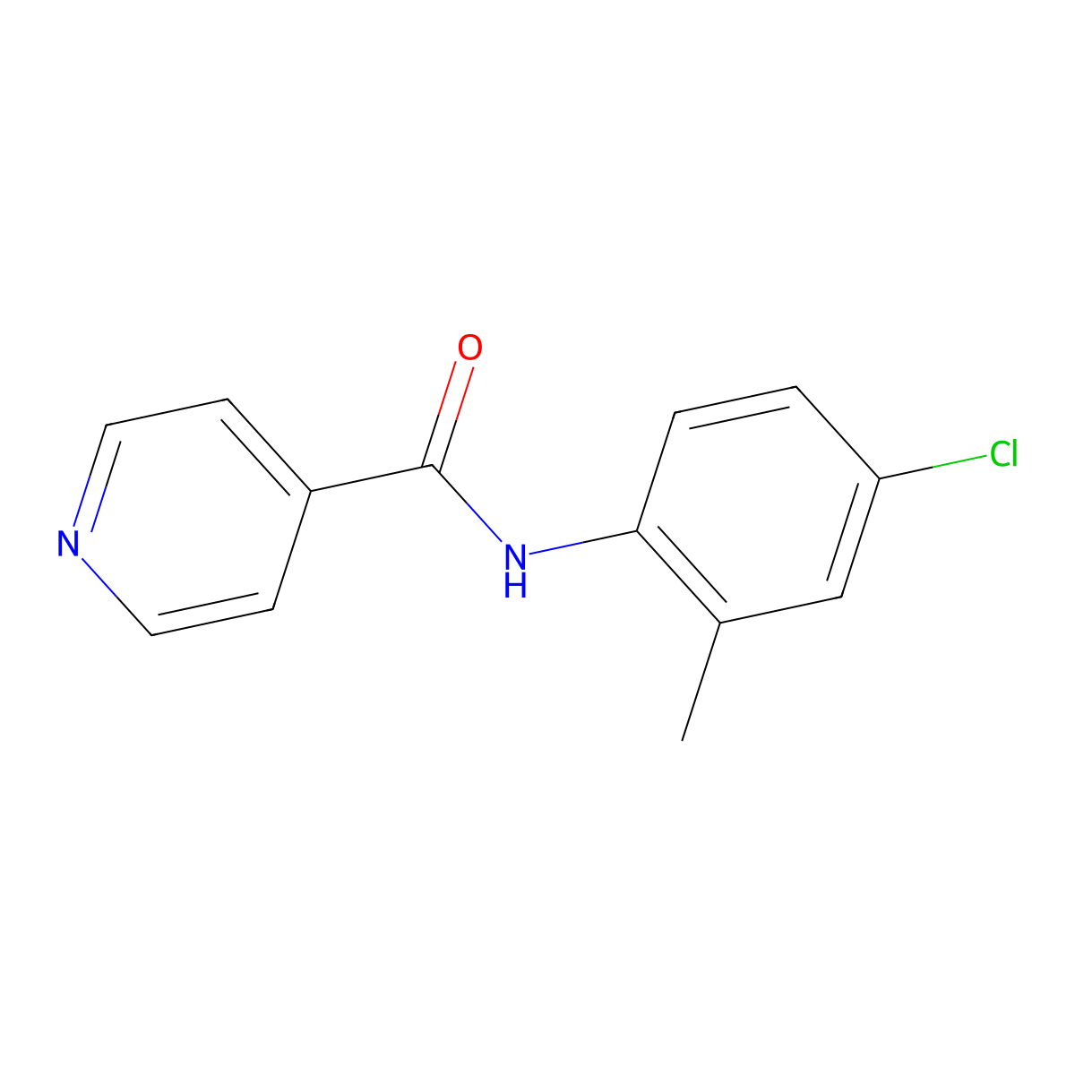 N-(4-chloro-2-methylphenyl)pyridine-4-carboxamide molecular structure, CAS 426214-27-9