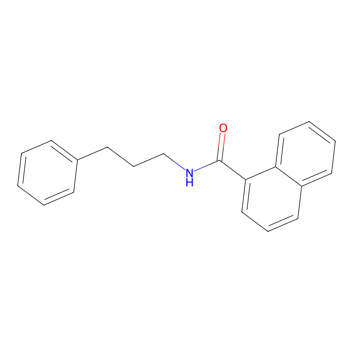 N-(3-phenylpropyl)naphthalene-1-carboxamide molecular structure, CAS 426214-36-0
