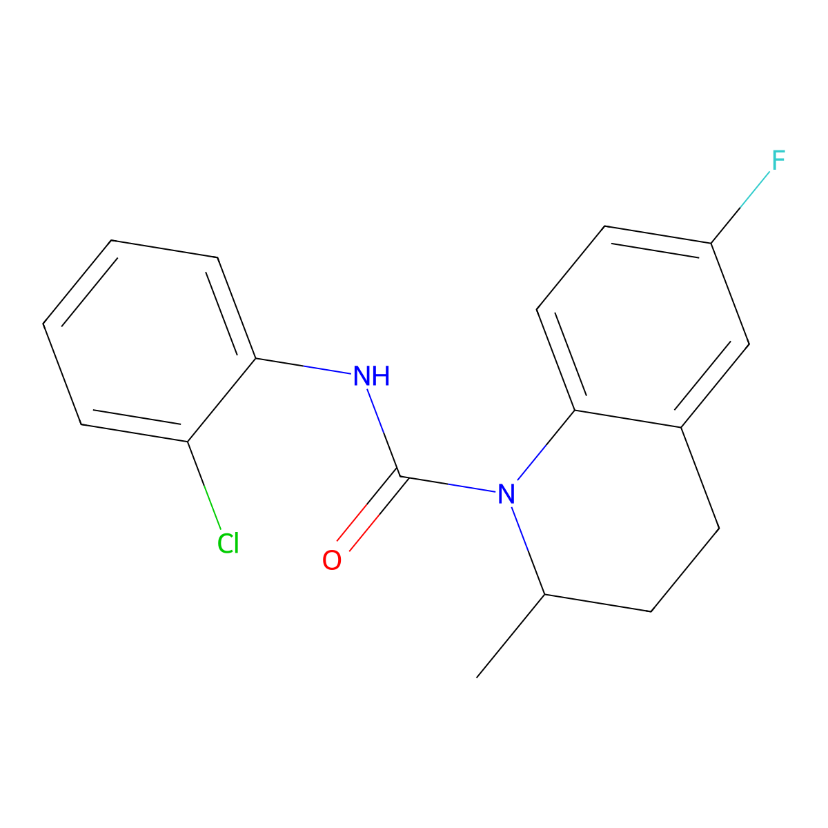 N-(2-chlorophenyl)-6-fluoro-2-methyl-3,4-dihydroquinoline-1(2H)-carboxamide molecular structure, CAS 426214-47-3