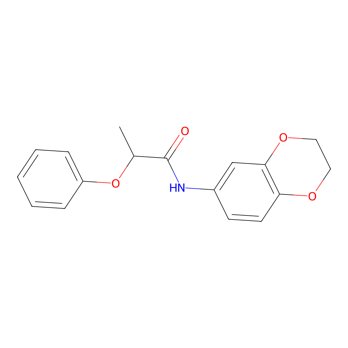 N-(2,3-dihydro-1,4-benzodioxin-6-yl)-2-phenoxypropanamide molecular structure, CAS 426214-51-9