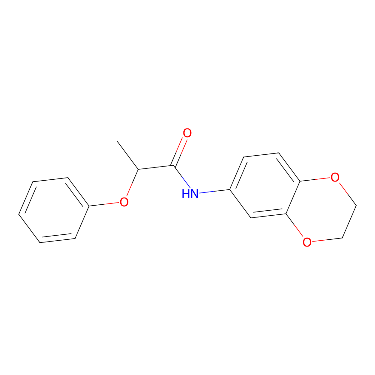 N-(2,3-dihydro-1,4-benzodioxin-6-yl)-2-phenoxypropanamide molecular structure, CAS 426214-51-9