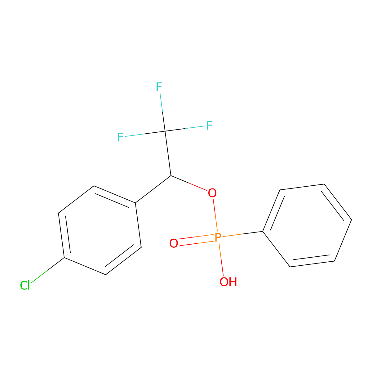 1-(4-Chlorophenyl)-2,2,2-trifluoroethyl hydrogen phenylphosphonate molecular structure, CAS 426214-58-6