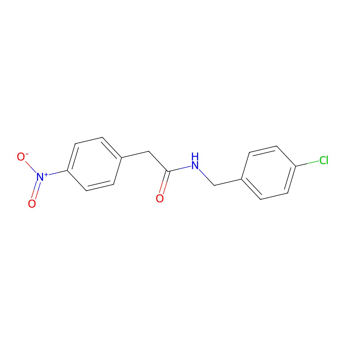 N-(4-chlorobenzyl)-2-(4-nitrophenyl)acetamide molecular structure, CAS 426214-77-9