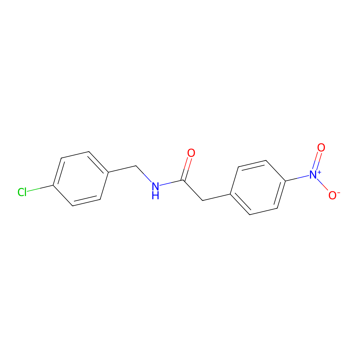 N-(4-chlorobenzyl)-2-(4-nitrophenyl)acetamide molecular structure, CAS 426214-77-9