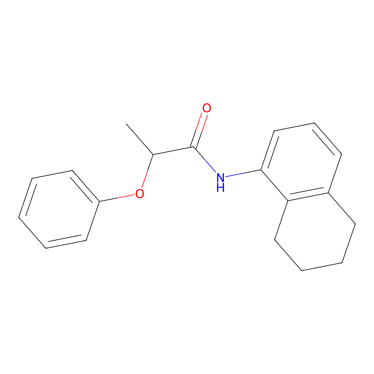 2-phenoxy-N-(5,6,7,8-tetrahydronaphthalen-1-yl)propanamide molecular structure, CAS 426214-81-5