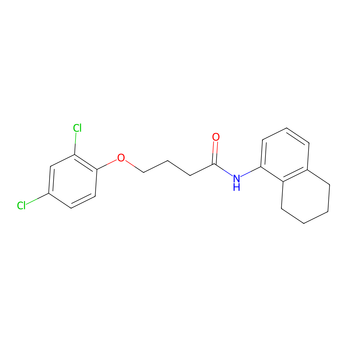 4-(2,4-dichlorophenoxy)-N-(5,6,7,8-tetrahydronaphthalen-1-yl)butanamide molecular structure, CAS 426214-93-9