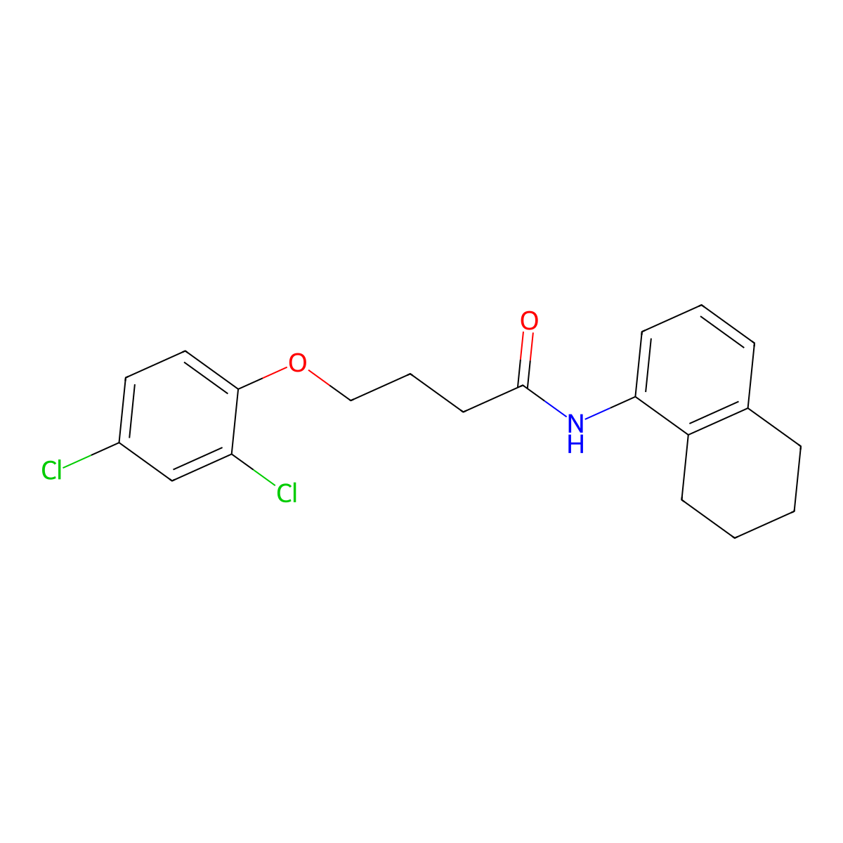 4-(2,4-dichlorophenoxy)-N-(5,6,7,8-tetrahydronaphthalen-1-yl)butanamide molecular structure, CAS 426214-93-9