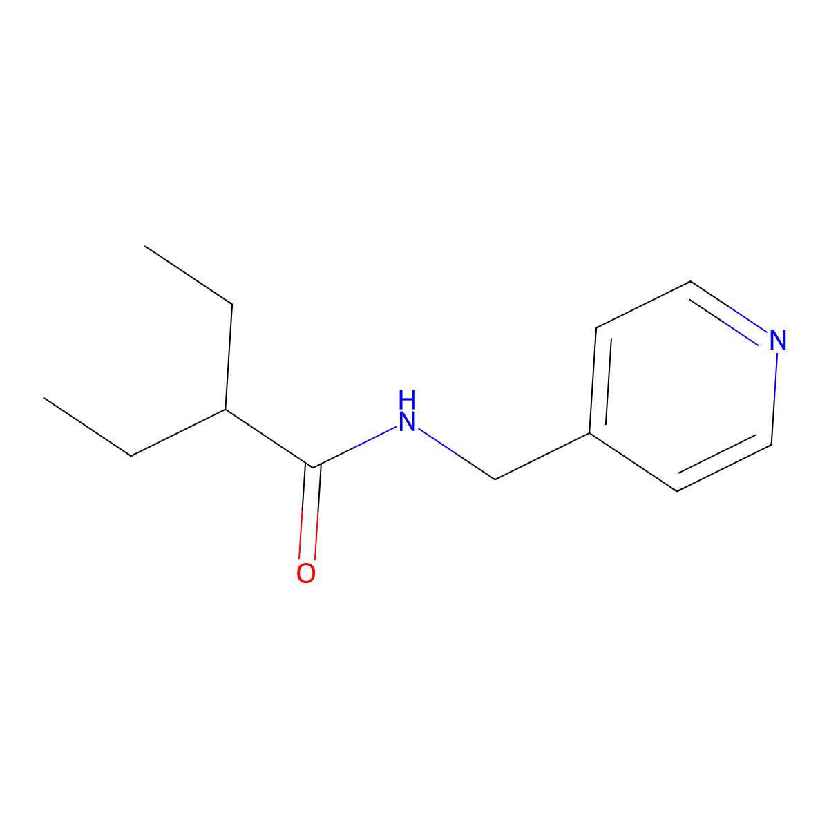 2-ethyl-N-(pyridin-4-ylmethyl)butanamide molecular structure, CAS 426215-11-4