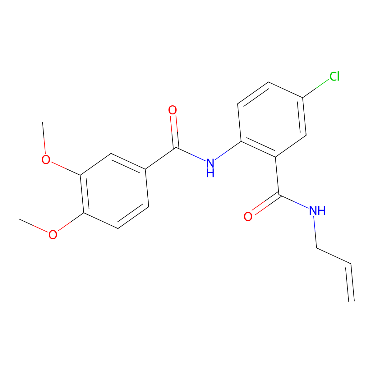 5-Chloro-2-((3,4-dimethoxybenzoyl)amino)-N-2-propen-1-ylbenzamide molecular structure, CAS 426215-33-0