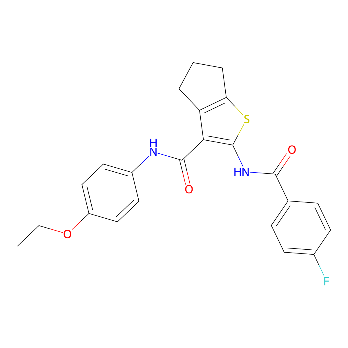N-(4-ethoxyphenyl)-2-[(4-fluorobenzoyl)amino]-5,6-dihydro-4H-cyclopenta[b]thiophene-3-carboxamide molecular structure, CAS 426215-37-4