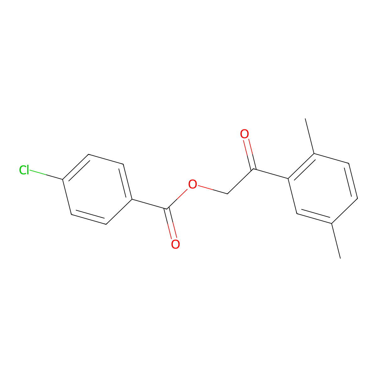 2-(2,5-Dimethylphenyl)-2-oxoethyl 4-chlorobenzoate molecular structure, CAS 426215-51-2