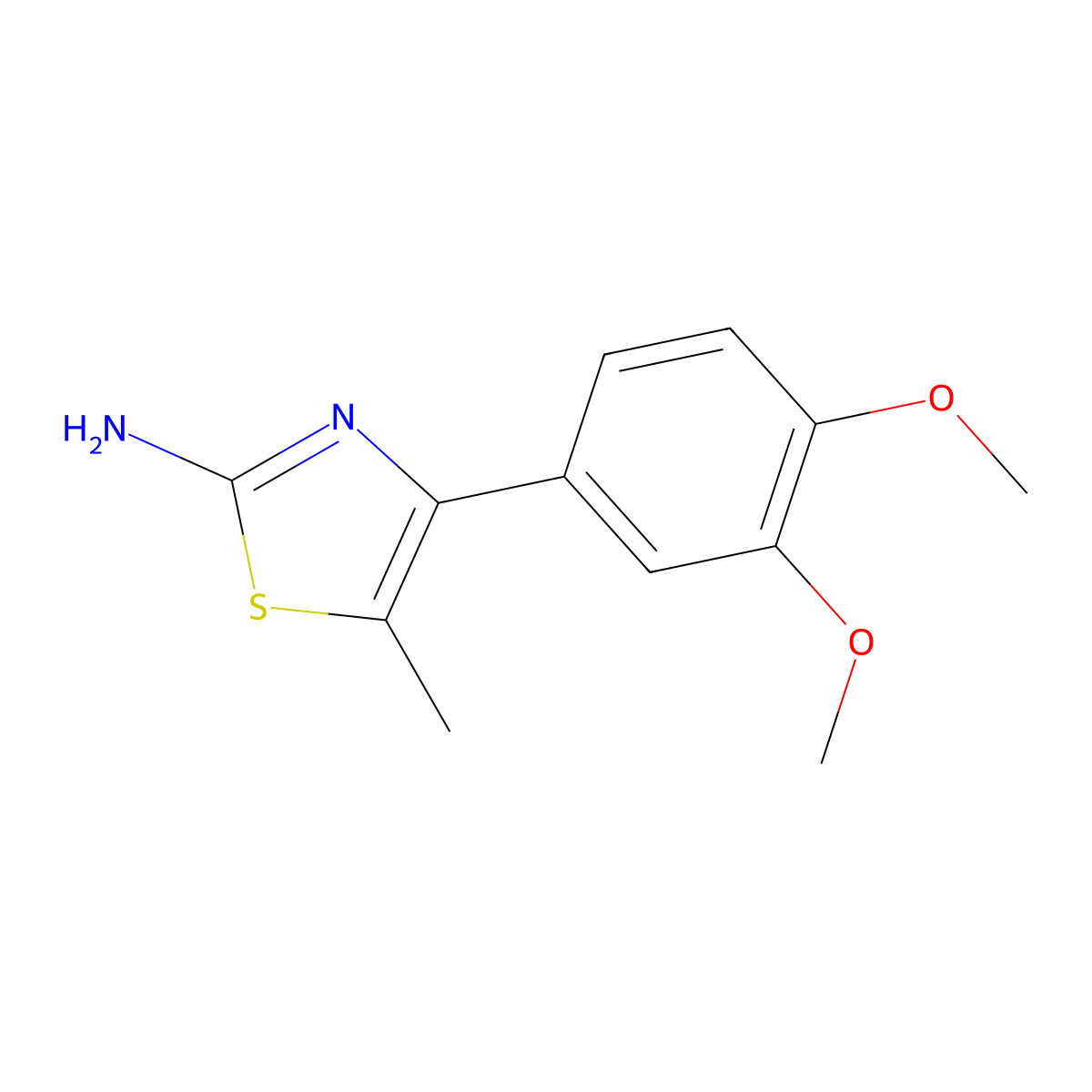 4-(3,4-Dimethoxyphenyl)-5-methyl-1,3-thiazol-2-amine molecular structure, CAS 426215-66-9