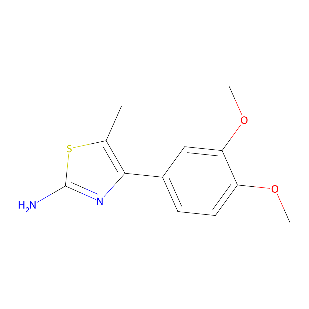 4-(3,4-Dimethoxyphenyl)-5-methyl-1,3-thiazol-2-amine molecular structure, CAS 426215-66-9