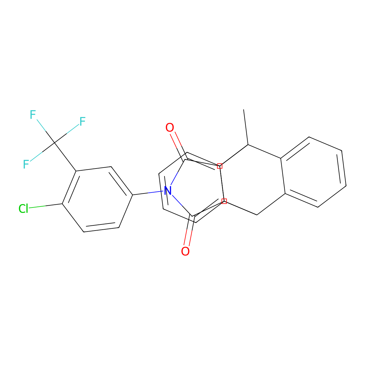 17-[4-Chloro-3-(trifluoromethyl)phenyl]-1-methyl-17-azapentacyclo[6.6.5.0~2,7~.0~9,14~.0~15,19~]nonadeca-2,4,6,9,11,13-hexaene-16,18-dione (non-preferred name) molecular structure, CAS 426215-71-6