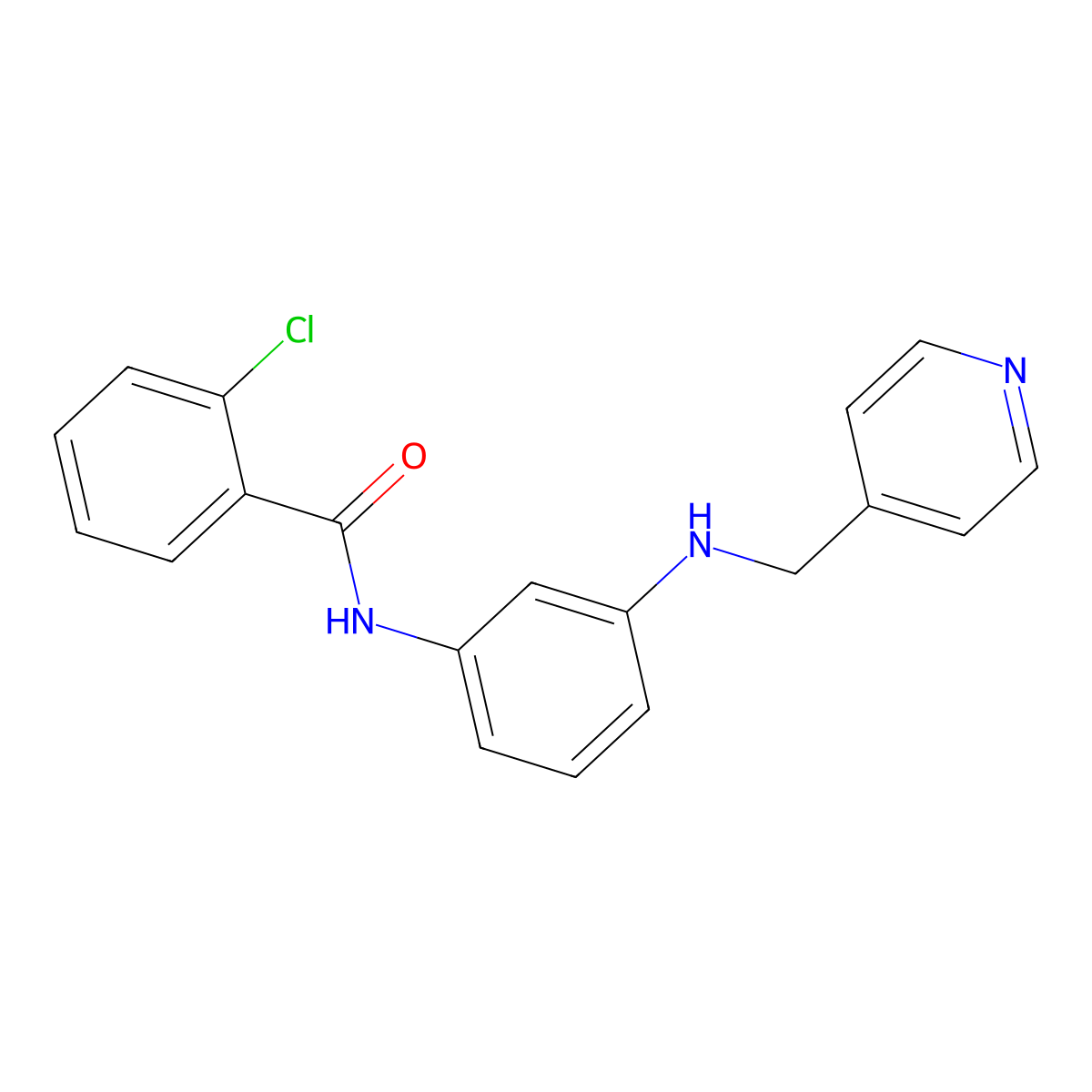 2-chloro-N-{3-[(4-pyridinylmethyl)amino]phenyl}benzamide molecular structure, CAS 426215-87-4