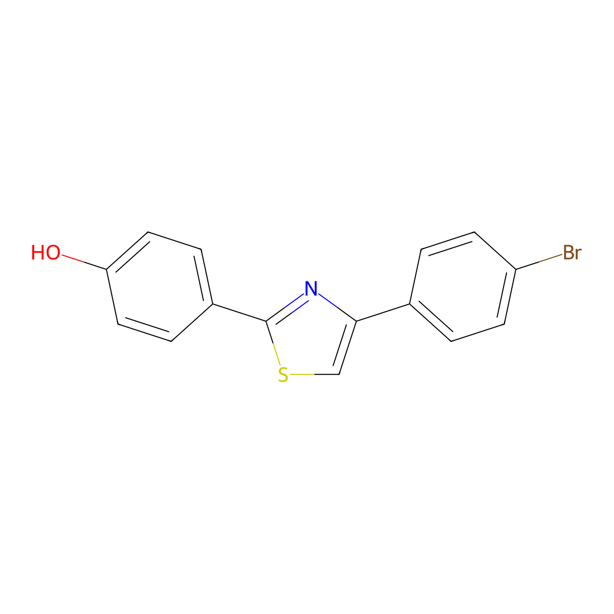 4-(4-(4-Bromophenyl)-1,3-thiazol-2-YL)phenol molecular structure, CAS 426215-90-9