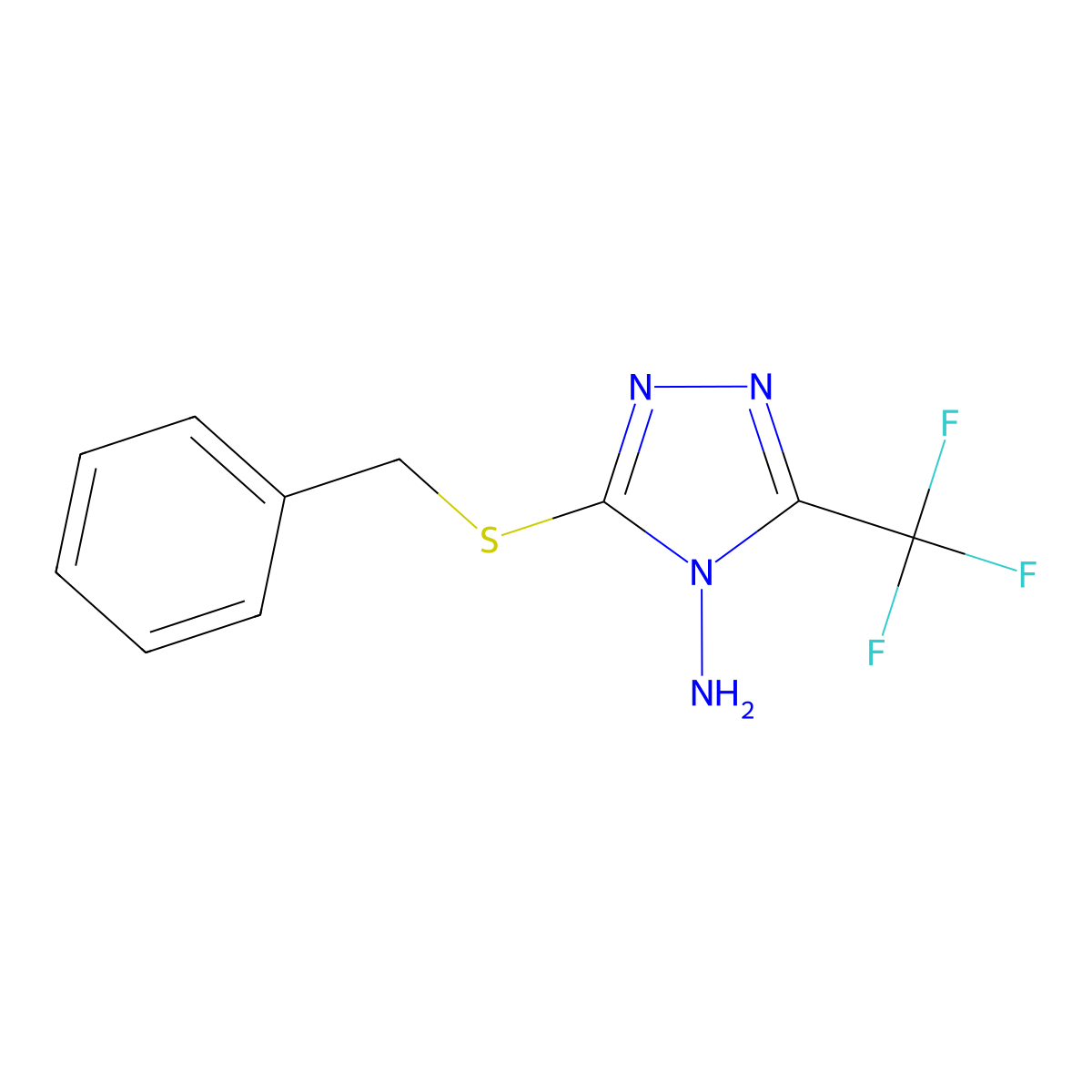 3-(benzylthio)-5-(trifluoromethyl)-4H-1,2,4-triazol-4-amine molecular structure, CAS 426216-12-8