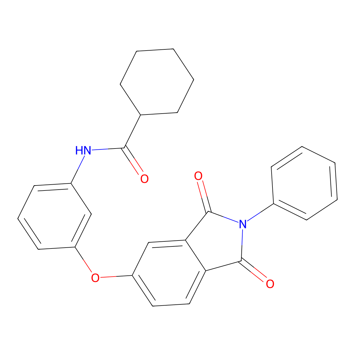 N-[3-(1,3-dioxo-2-phenylisoindol-5-yl)oxyphenyl]cyclohexanecarboxamide molecular structure, CAS 426216-29-7