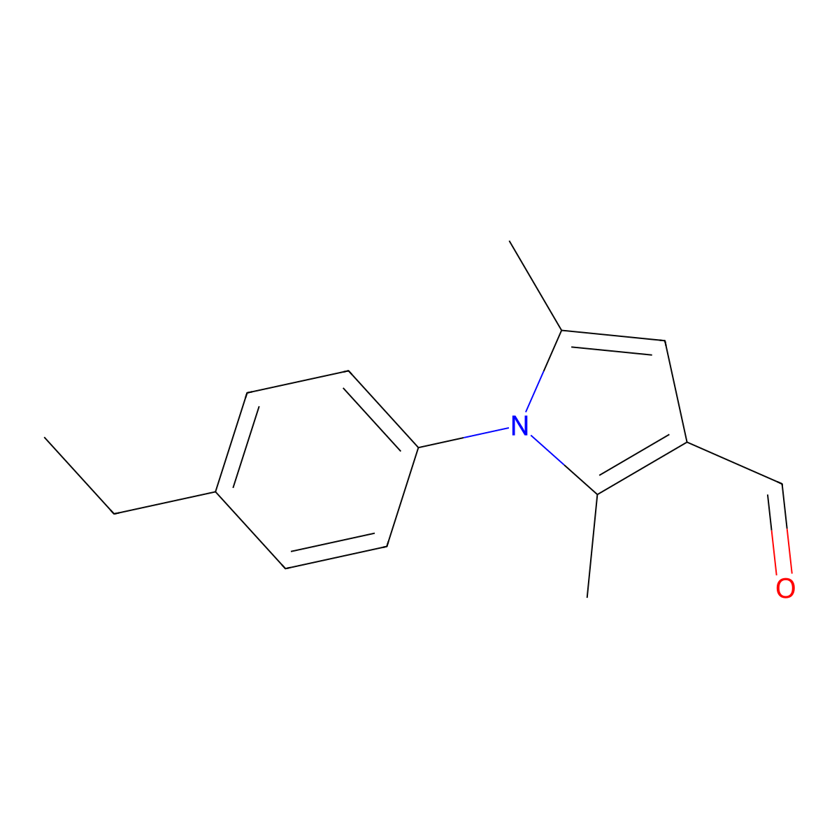 1-(4-ethylphenyl)-2,5-dimethyl-1H-pyrrole-3-carbaldehyde molecular structure, CAS 426216-56-0