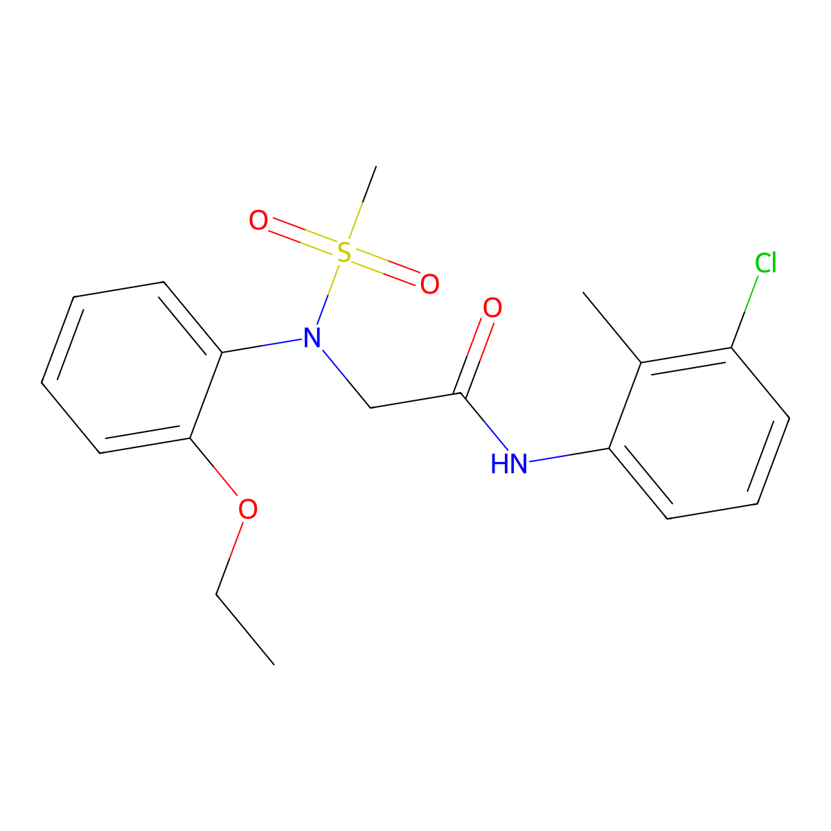 N-(3-chloro-2-methylphenyl)-2-(2-ethoxy-N-methylsulfonylanilino)acetamide molecular structure, CAS 426216-57-1